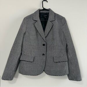 Talbots Black and White Tweed Blazer Jacket Size 16
